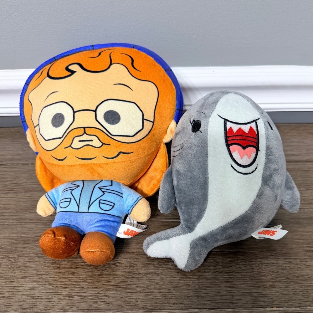 JAWS Movie Quint and Bruce the Shark Plush Set Universal Studios Stuffed Toys